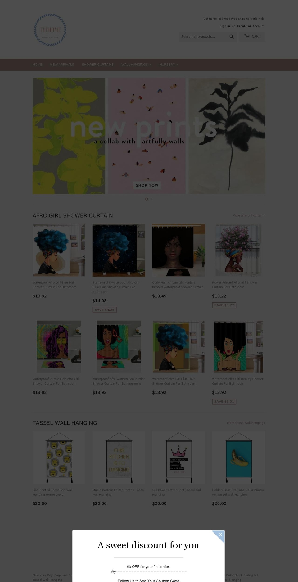 tychome.net shopify website screenshot