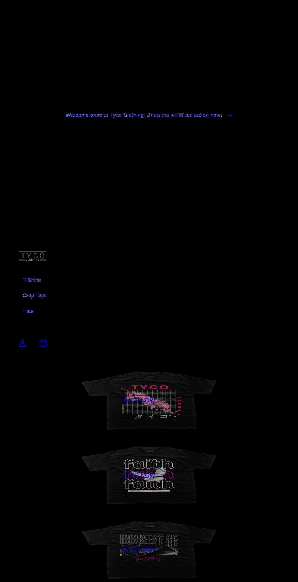tycoclothing.com shopify website screenshot