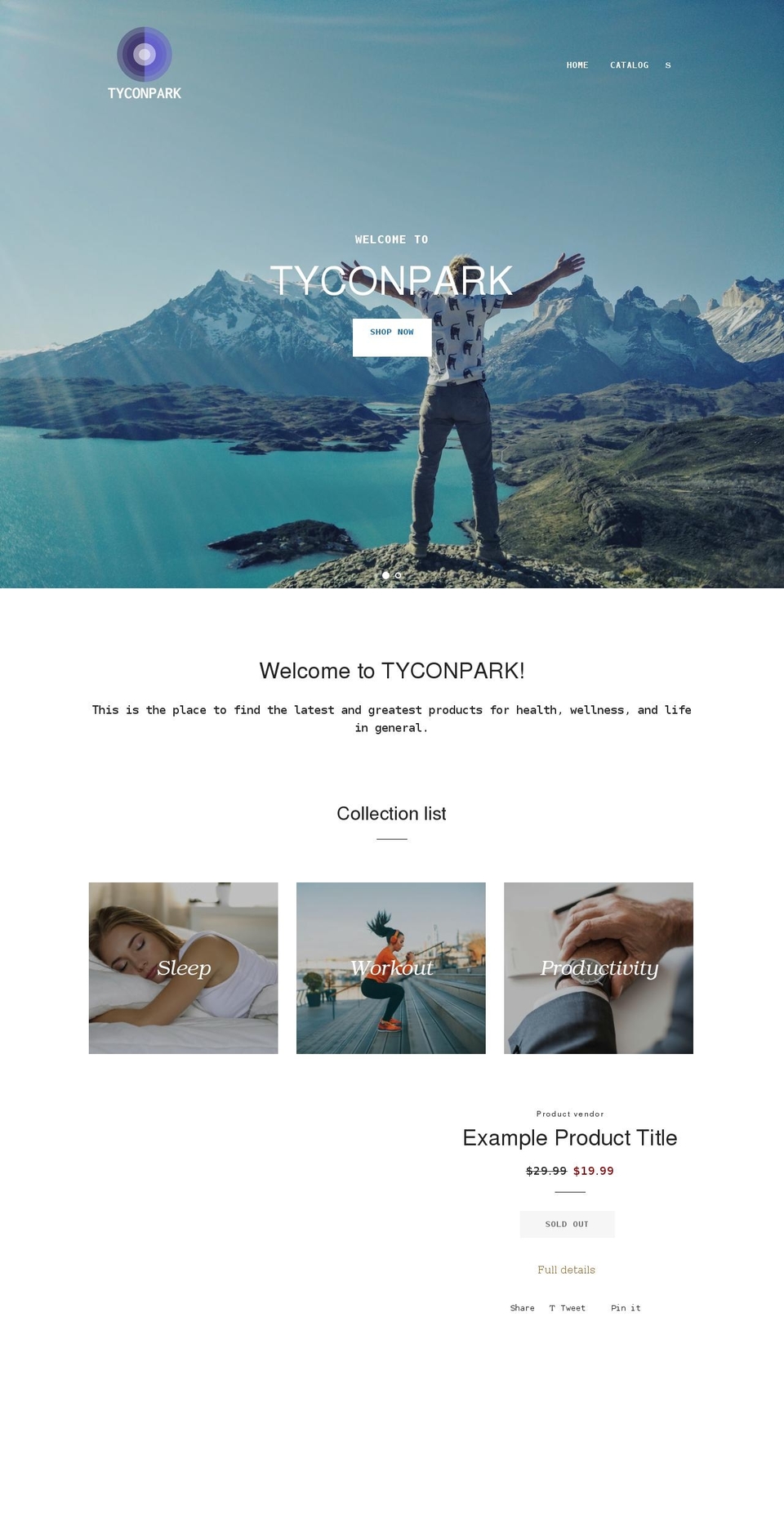 tyconpark.com shopify website screenshot