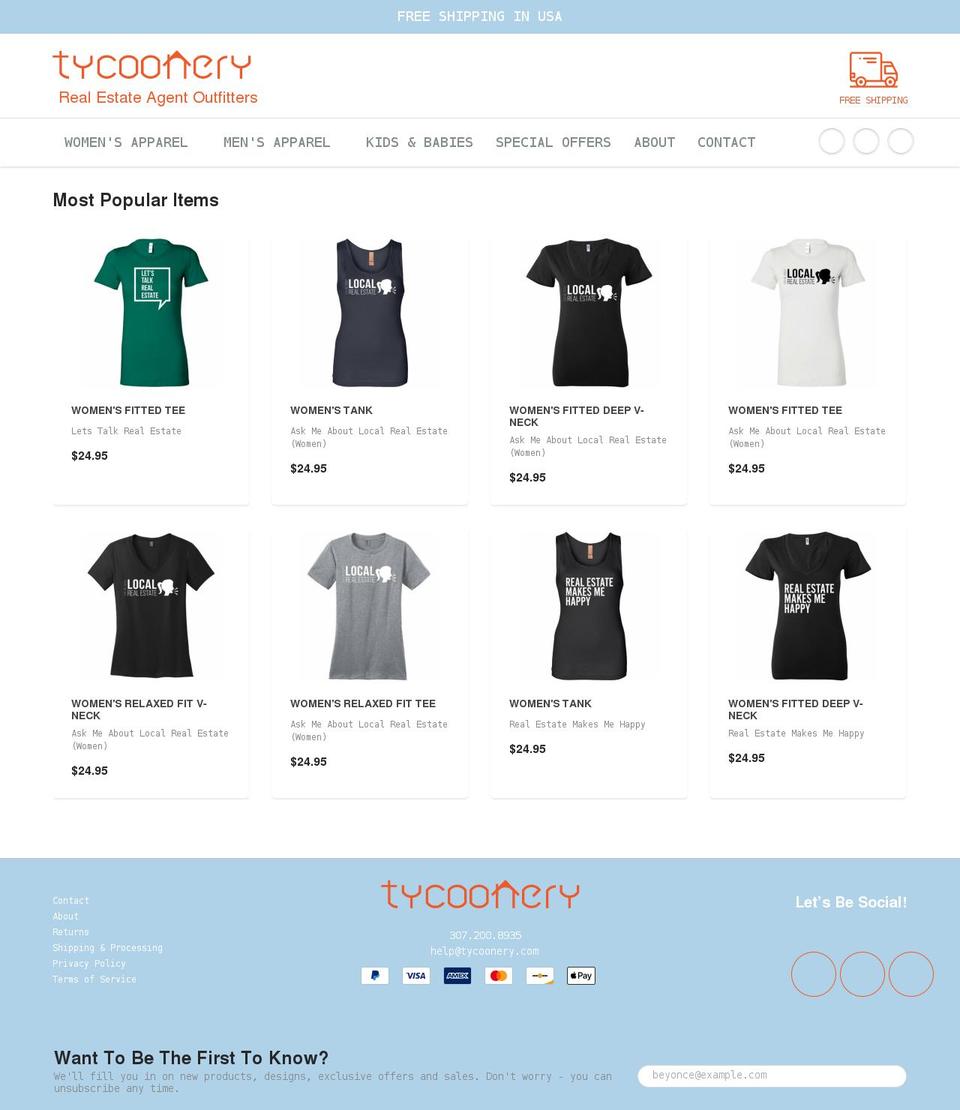 tycoonery.com shopify website screenshot