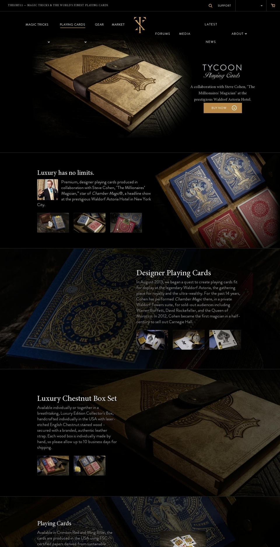 mk15 Shopify theme site example tycoonplayingcards.com