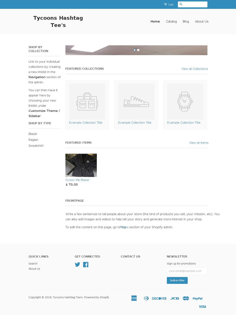 tycoons-hashtag-tees.com — Shopify storefront screenshot