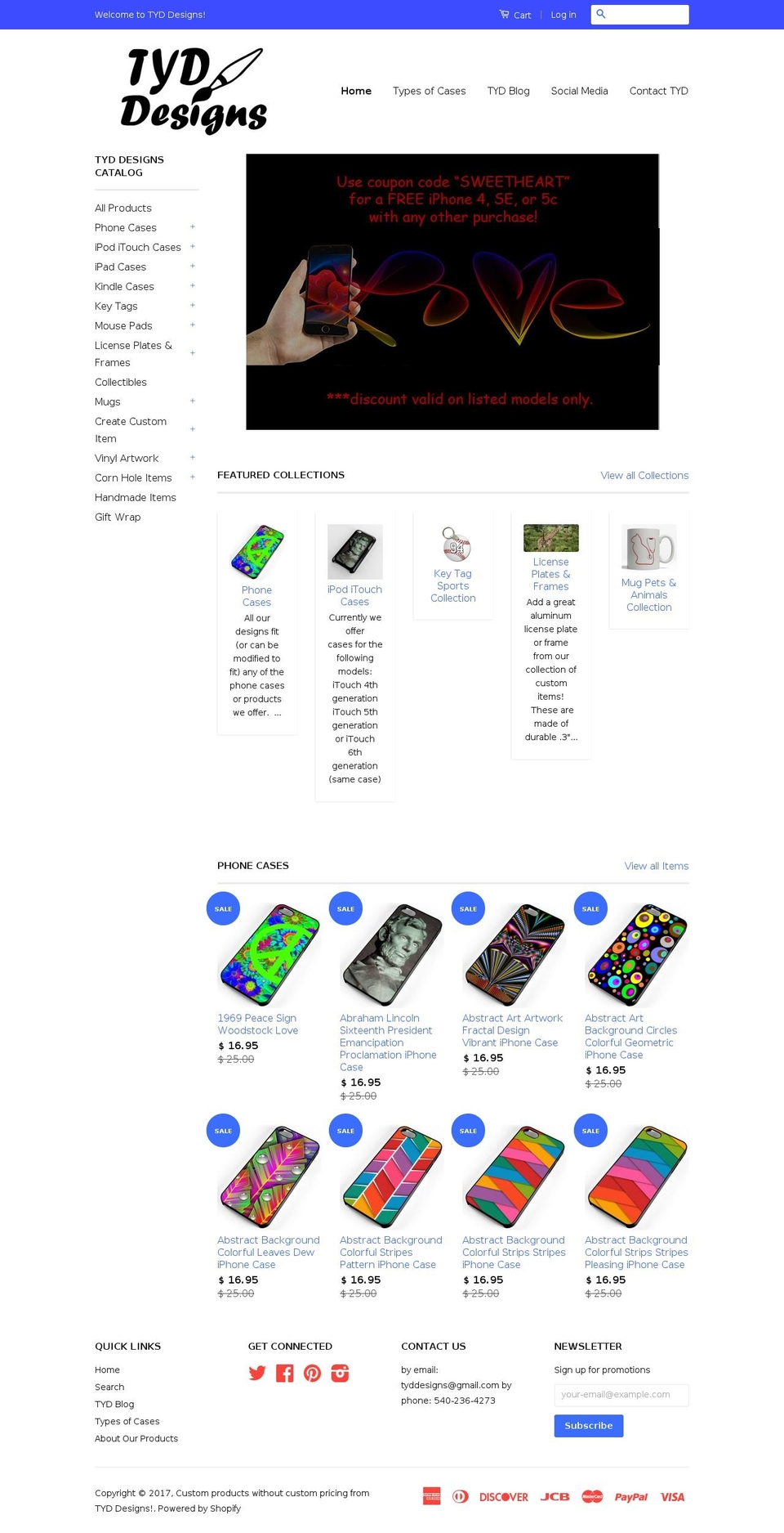 tyddesigns.com shopify website screenshot
