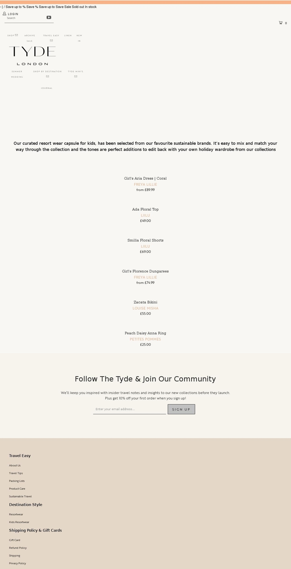 tyde-london.com shopify website screenshot