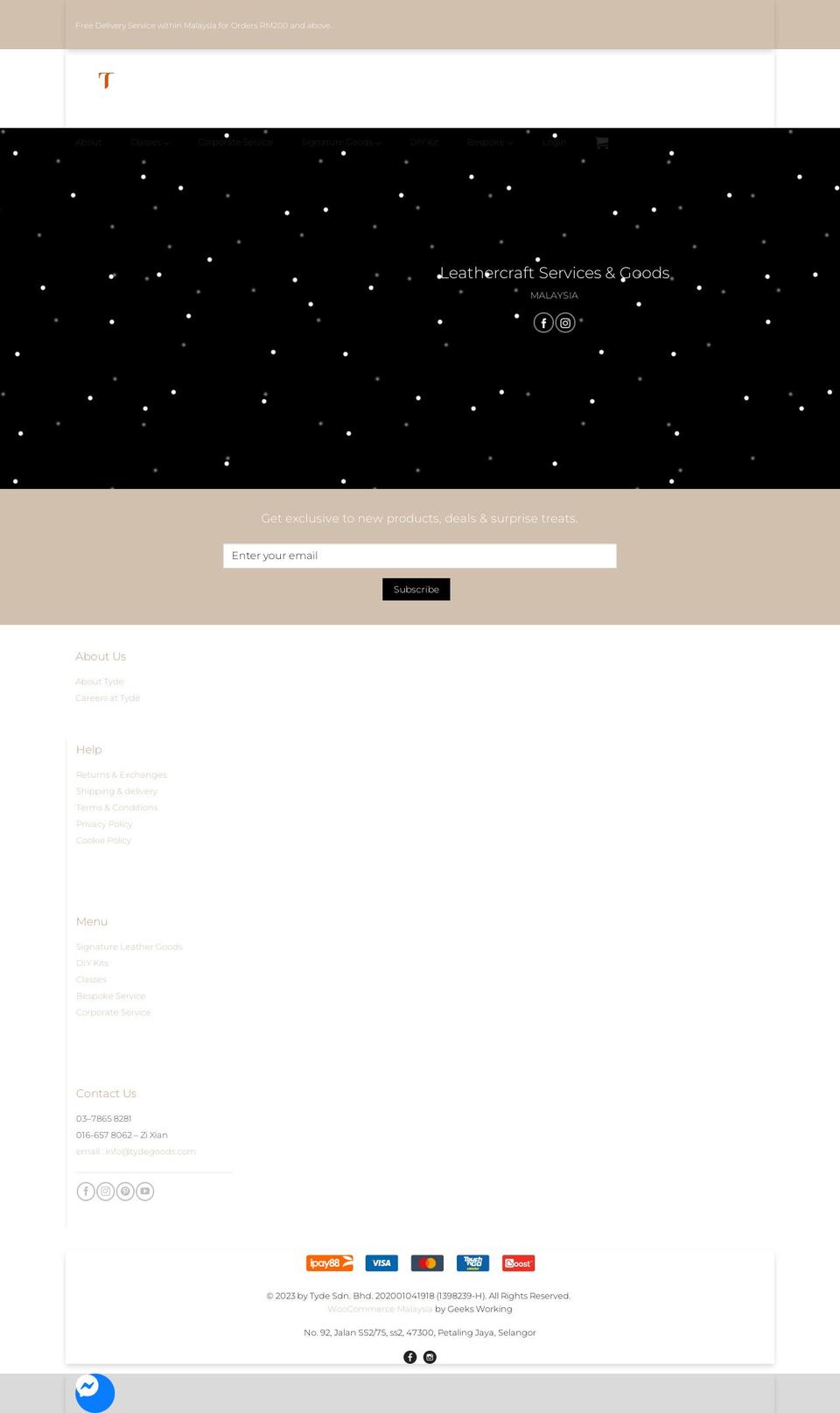 tydegoods.com — Shopify storefront screenshot