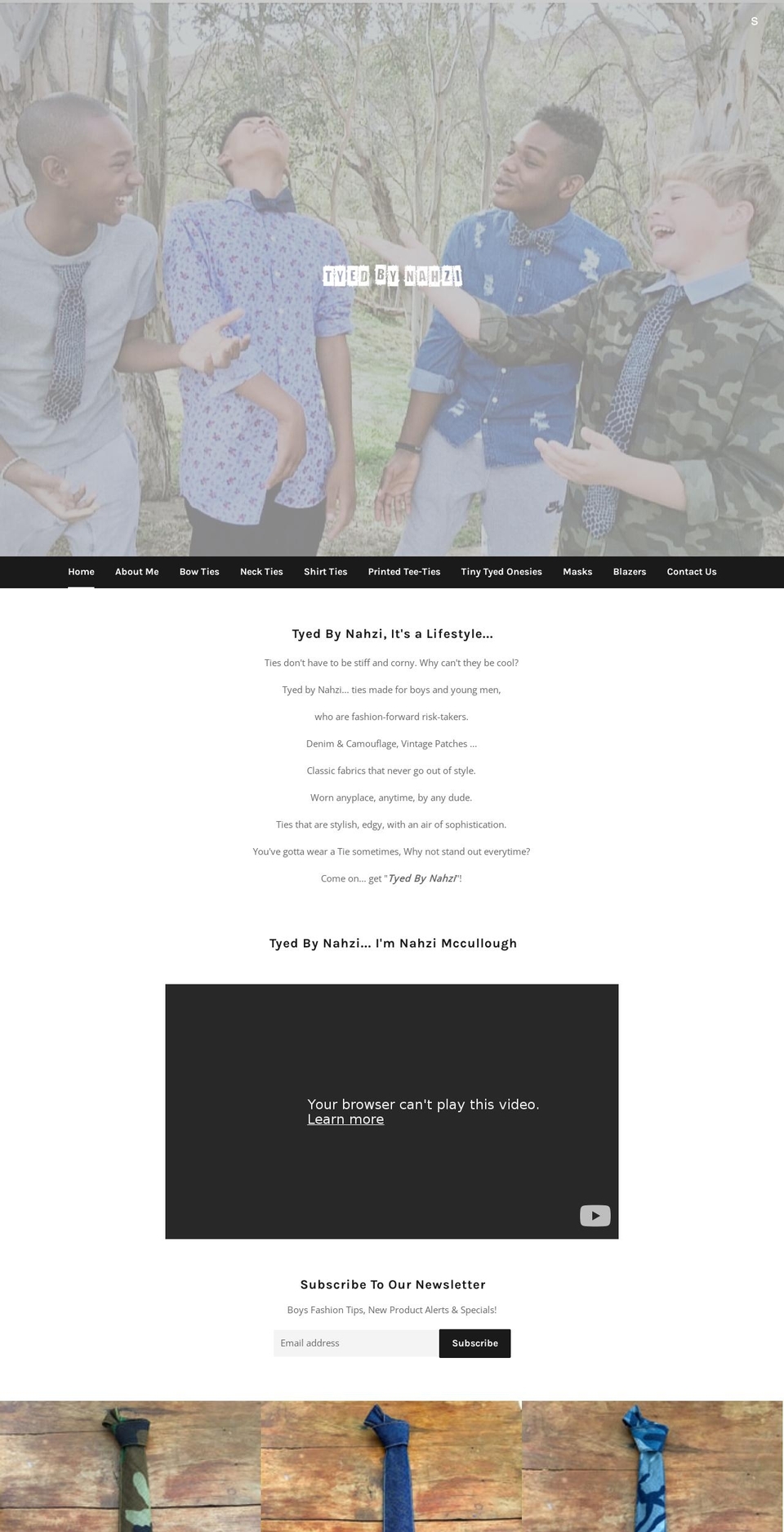 tyedbynahzi.com shopify website screenshot