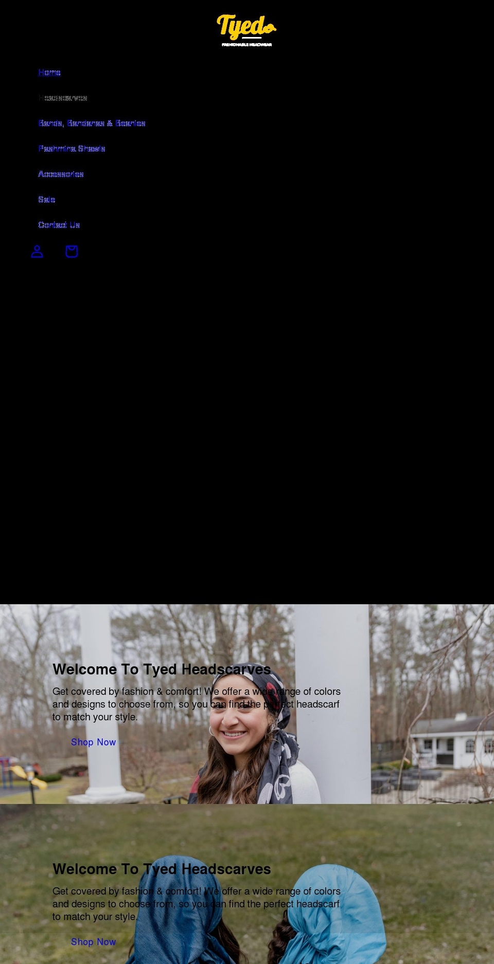 tyedheadscarves.shop shopify website screenshot