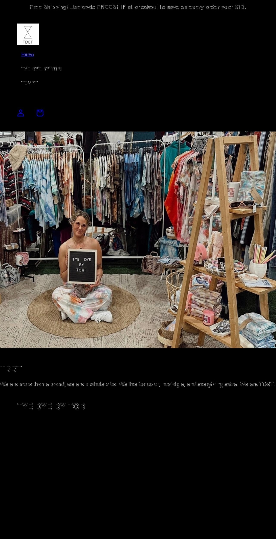 tyedyebytori.com shopify website screenshot
