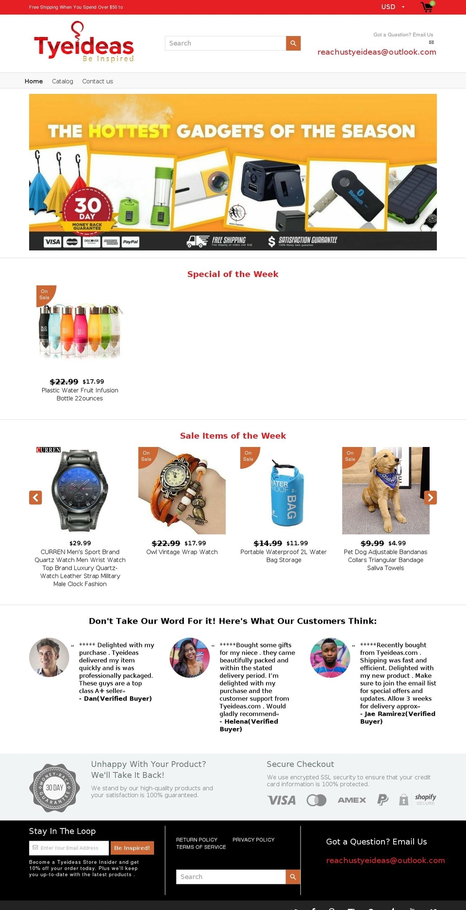 tyeideas.com — Shopify storefront screenshot