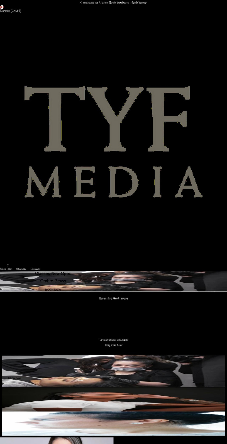 tyfmedia.com shopify website screenshot