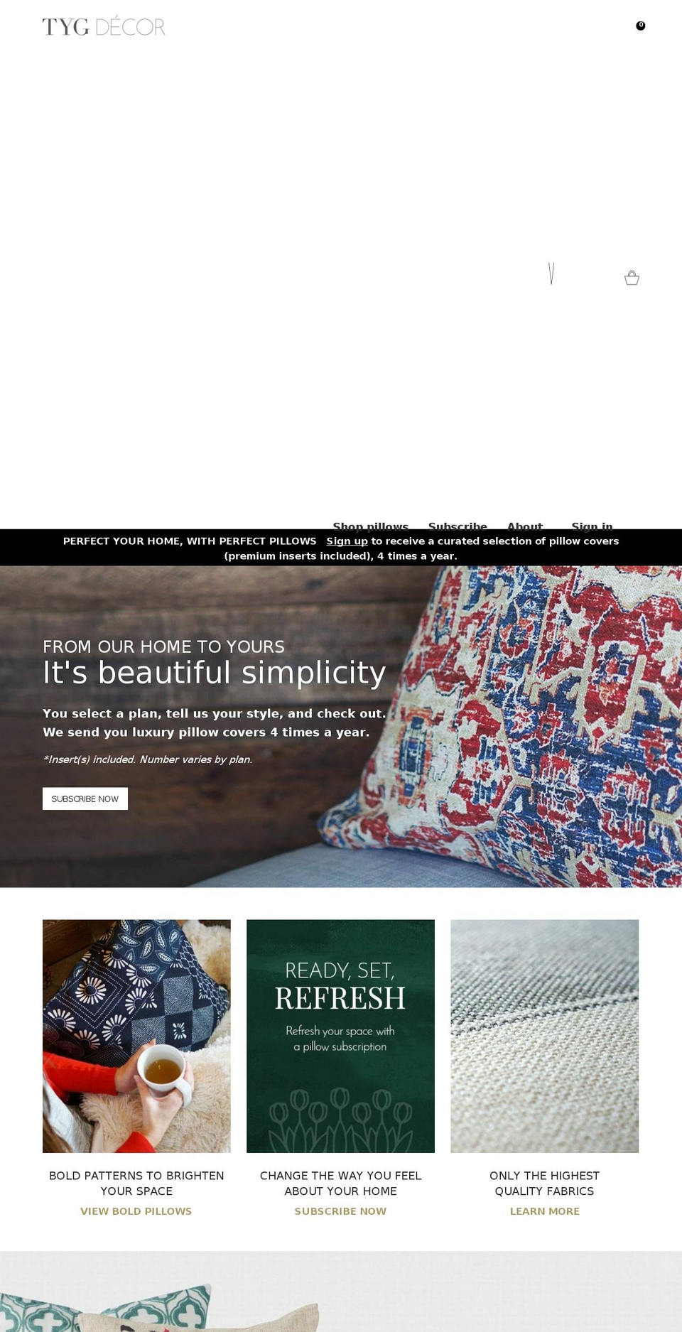 tygdecor.com shopify website screenshot