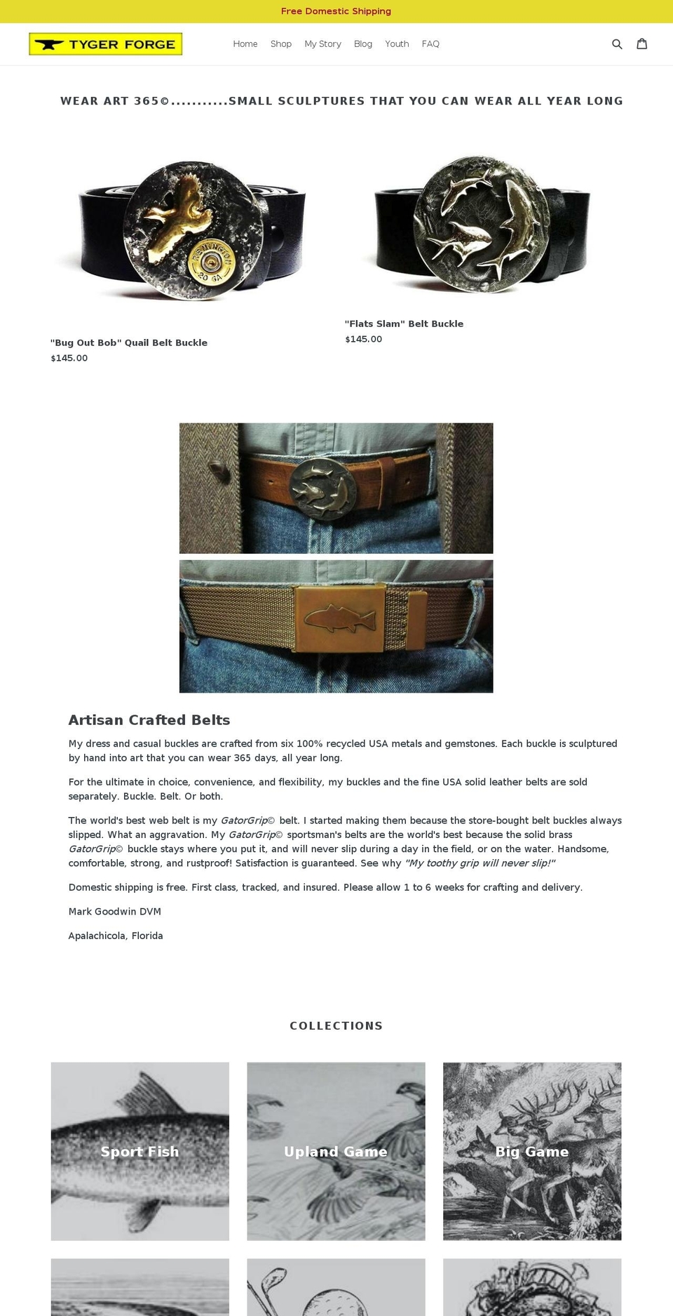 tygerforge.com shopify website screenshot