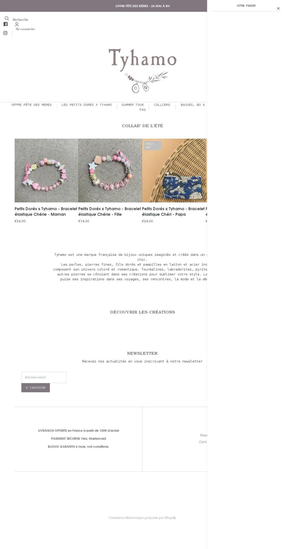 tyhamo.com — Shopify storefront screenshot