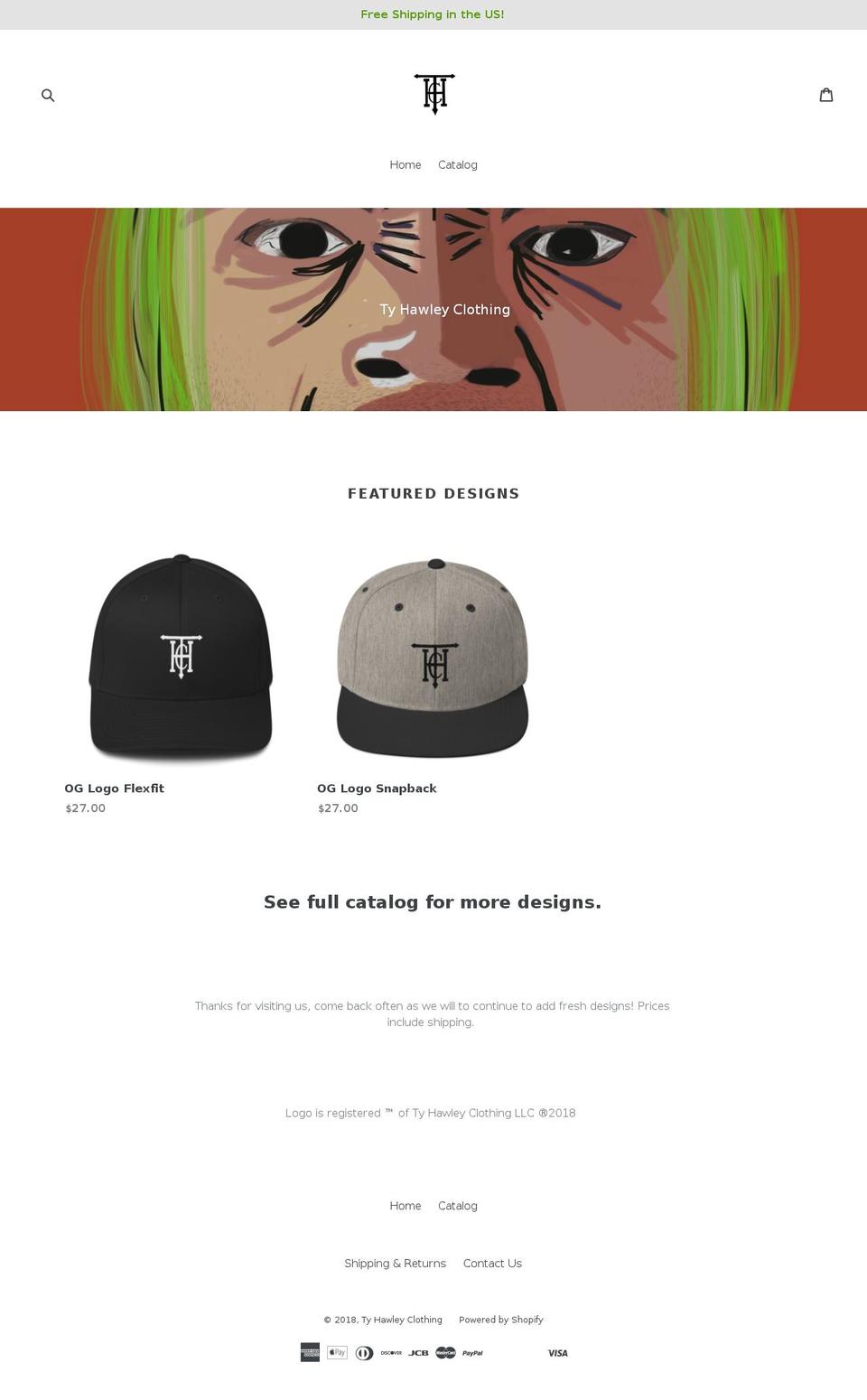 tyhawleyclothing.com — Shopify storefront screenshot