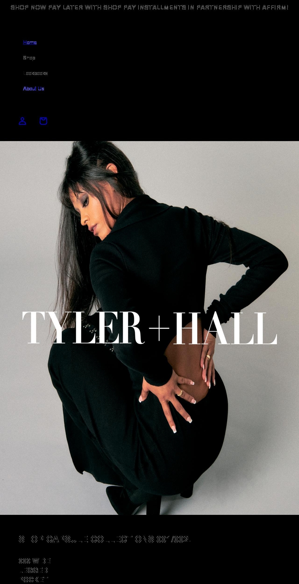 tylerandhall.com shopify website screenshot