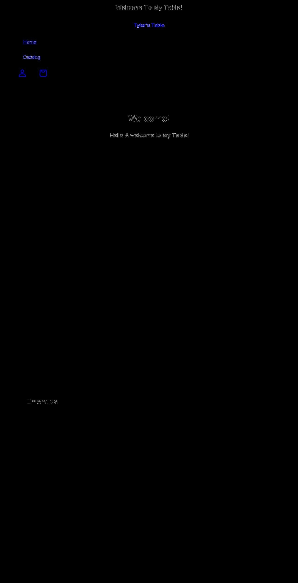 tylers-table.com shopify website screenshot