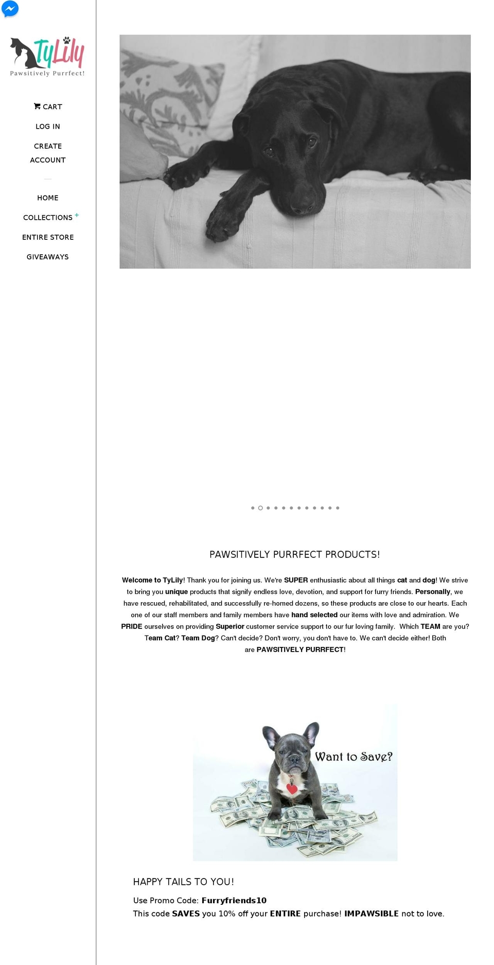 tylily.com — Shopify storefront screenshot