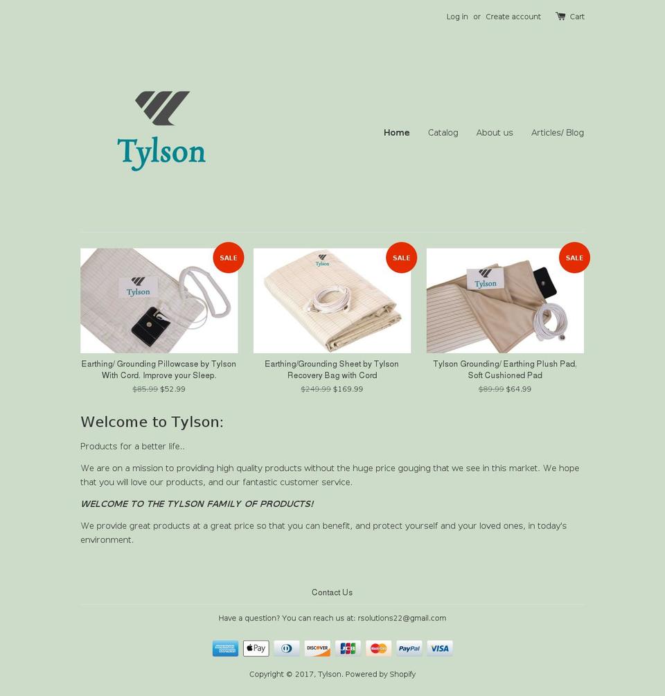 tylson.com shopify website screenshot