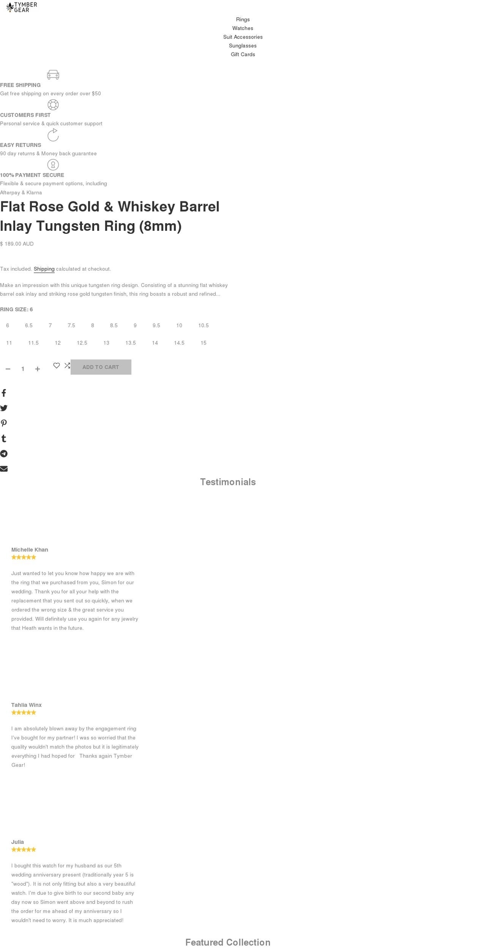 tymbergear.com — Shopify storefront screenshot