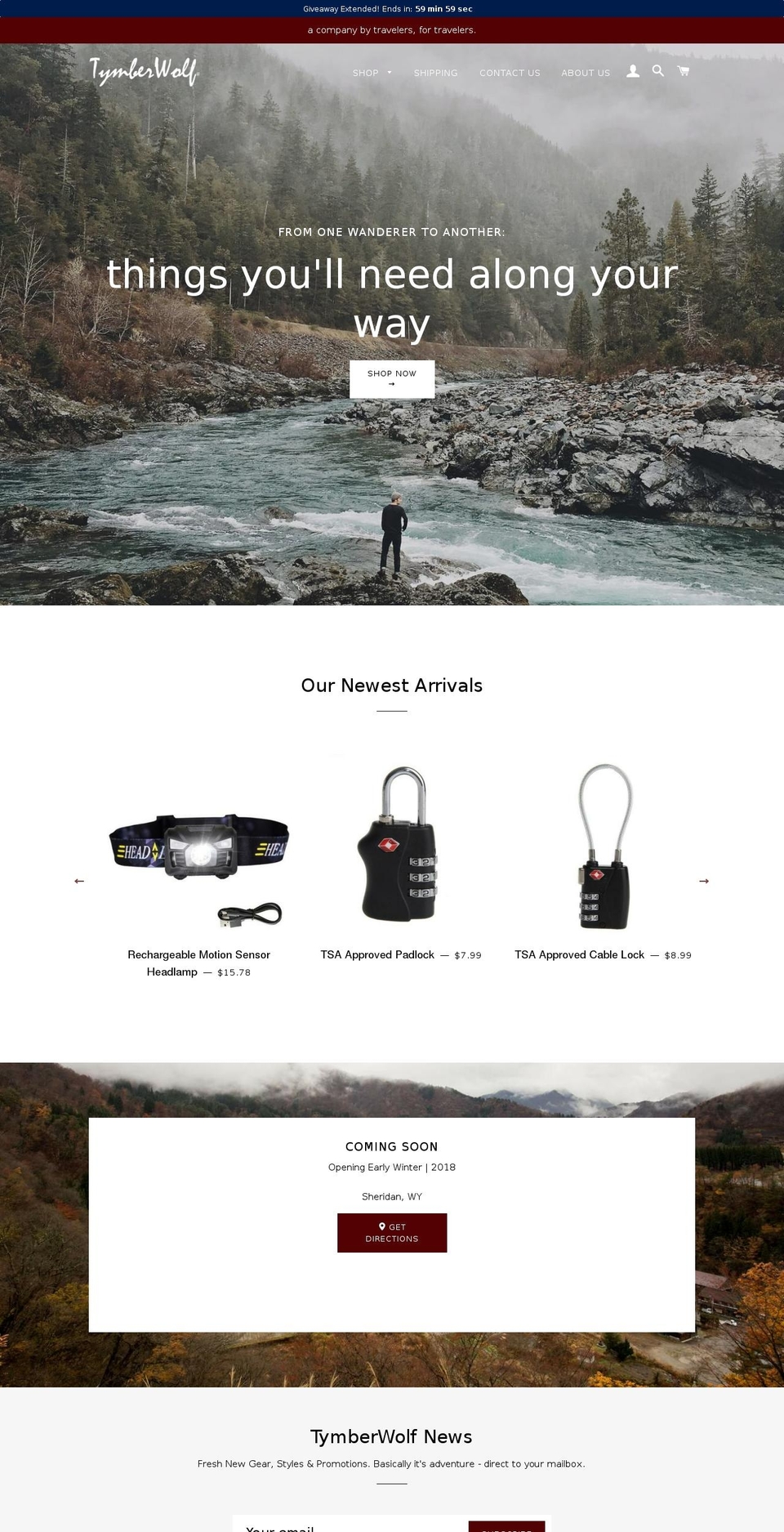 tymberwolf.com — Shopify storefront screenshot