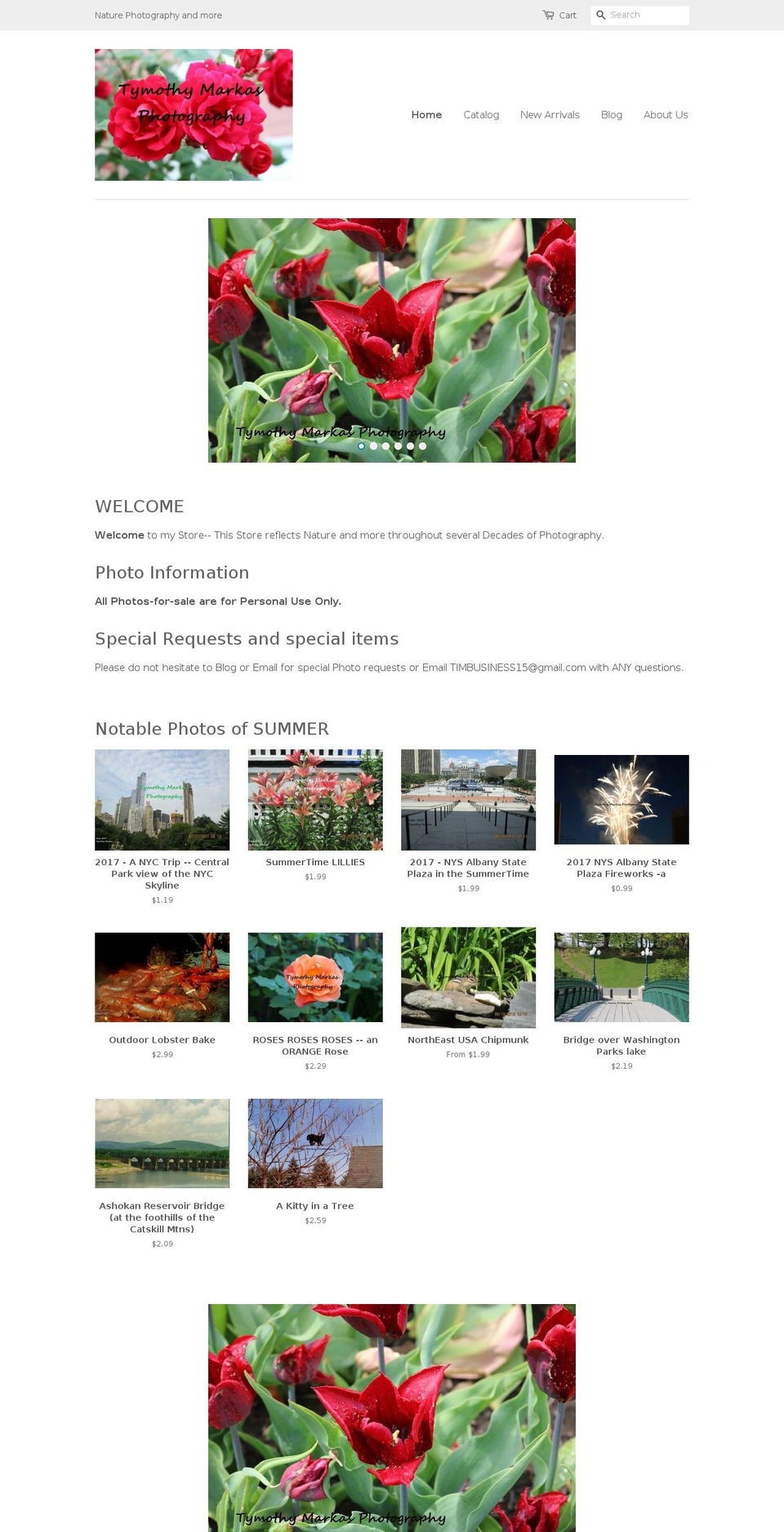 tymothy-markas-photography.com — Shopify storefront screenshot