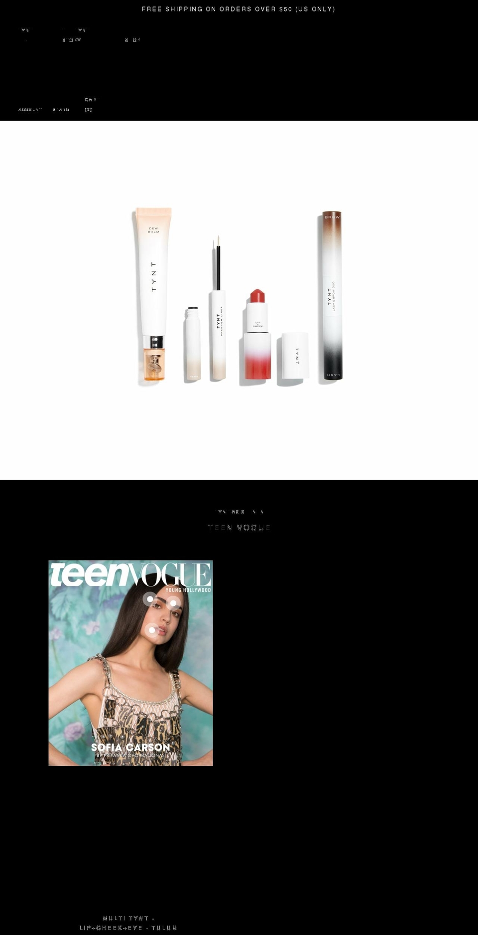 tyntbeauty.com shopify website screenshot