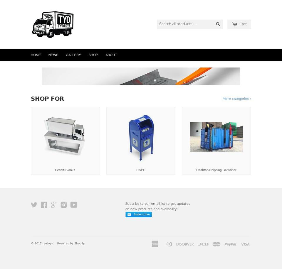 tyotoys.com shopify website screenshot