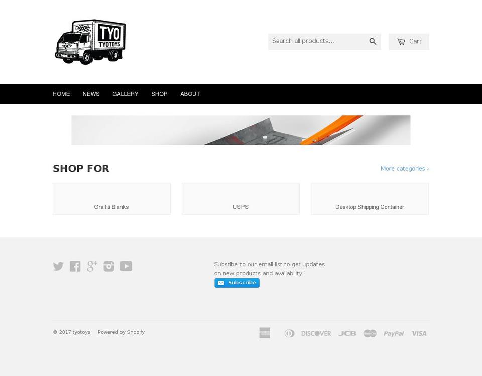 tyotoys.myshopify.com shopify website screenshot