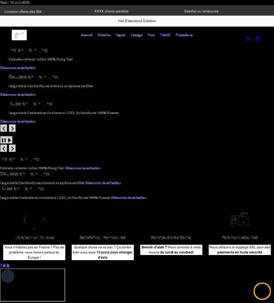 typaniahair.com shopify website screenshot