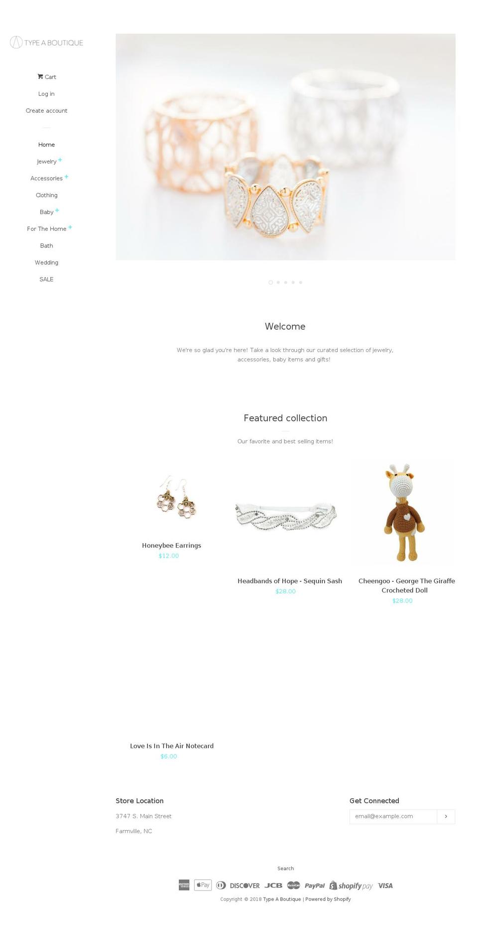 typeaboutique.com — Shopify storefront screenshot
