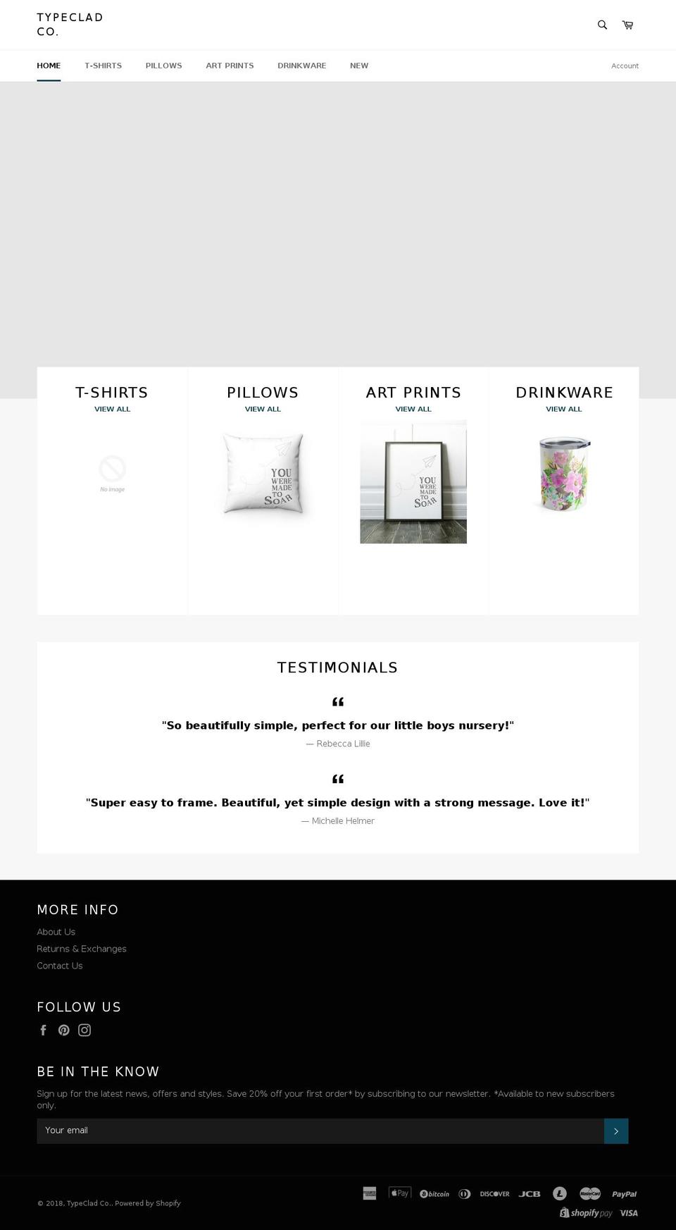 typecladco.com — Shopify storefront screenshot
