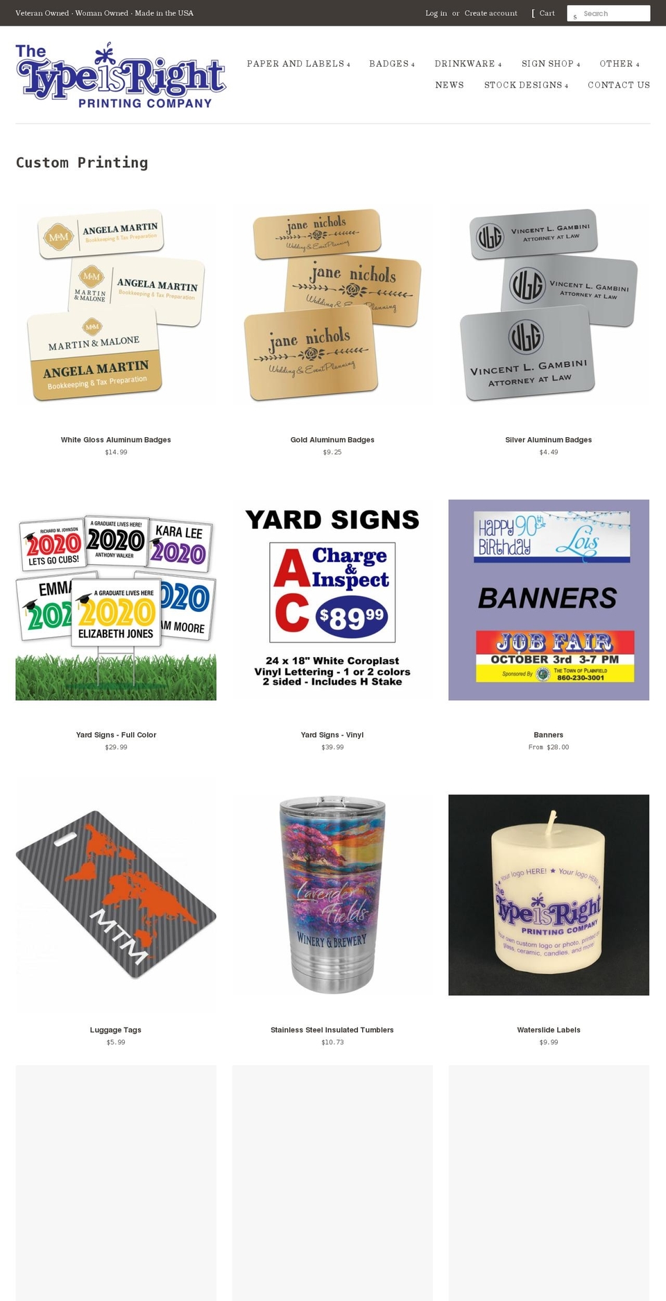typeisright.com shopify website screenshot
