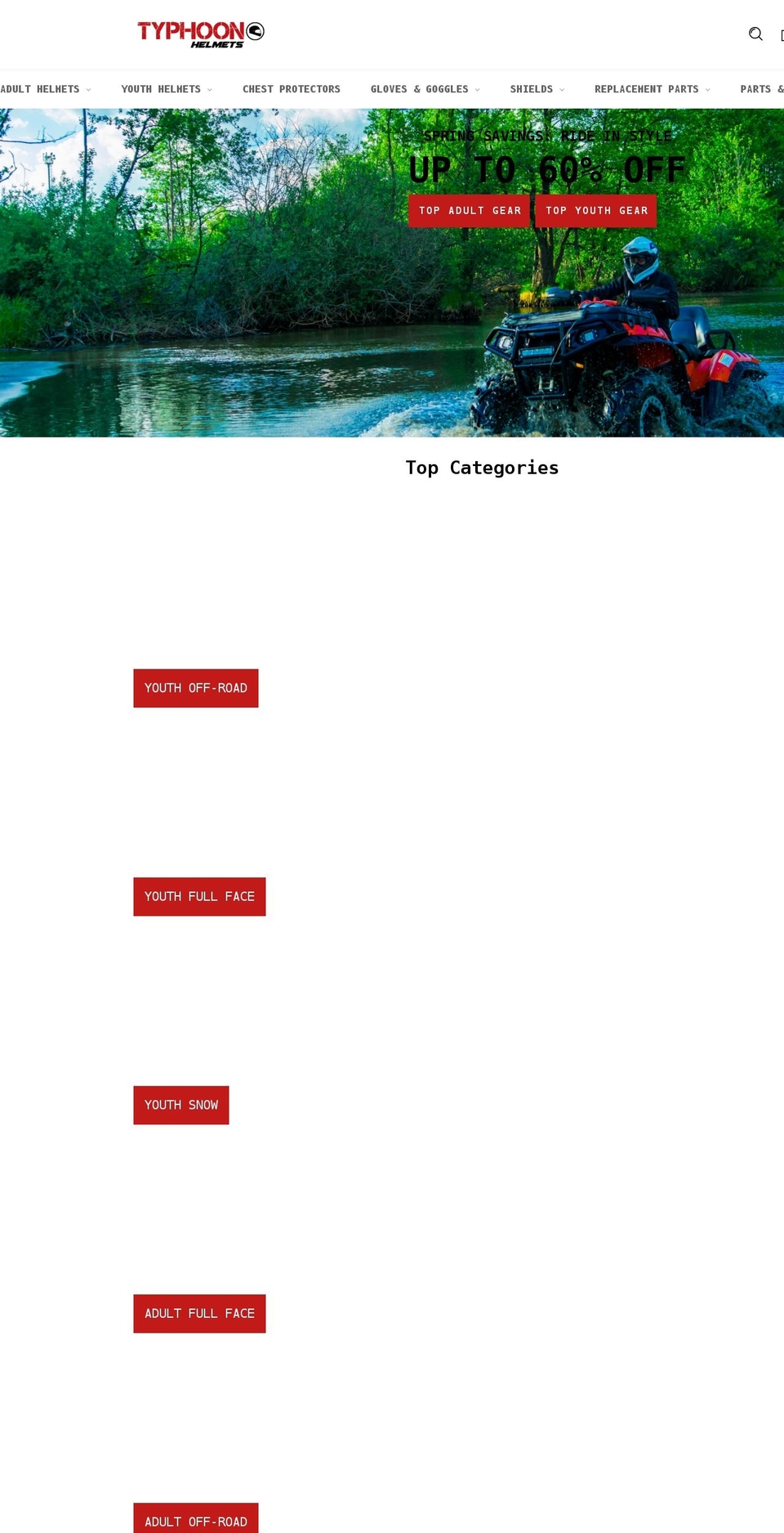 typhoonhelmets.com shopify website screenshot