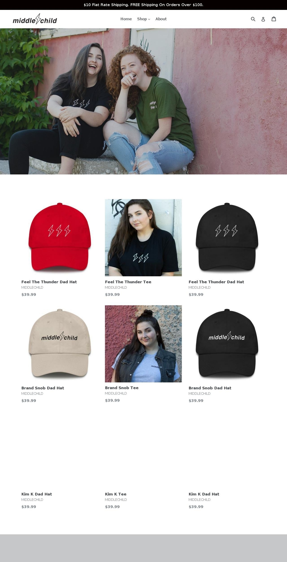 typicalmiddlechild.com — Shopify storefront screenshot