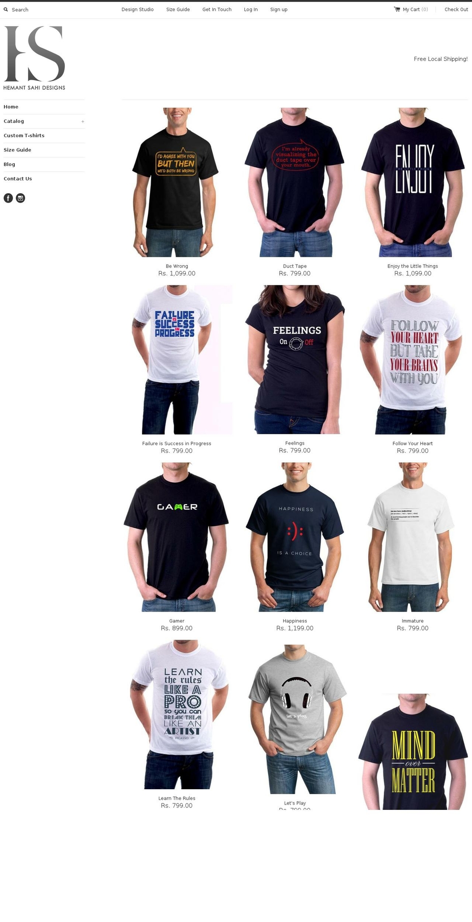 typography-tshirts.com — Shopify storefront screenshot