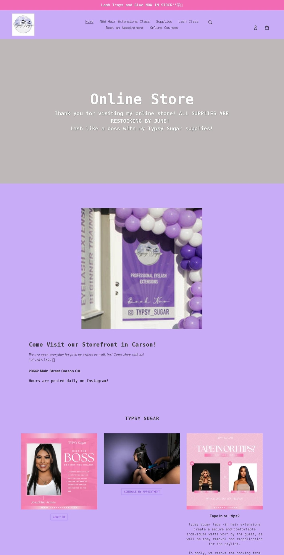 typsysugar.com shopify website screenshot