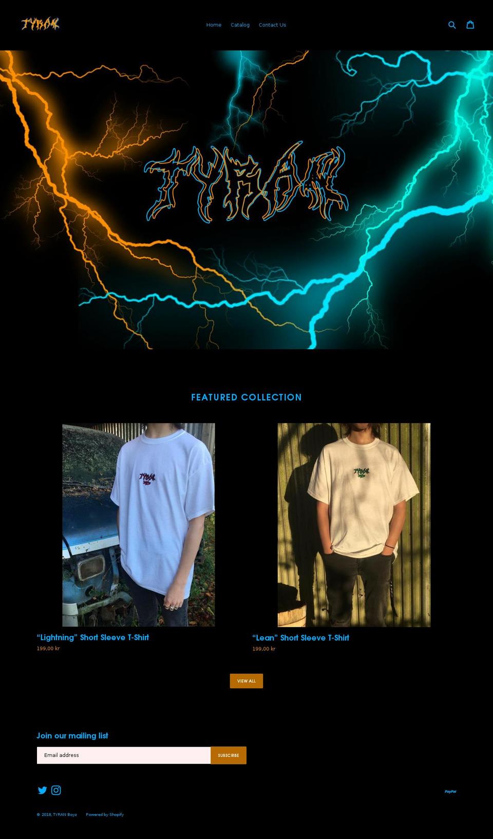 tyranboyz.com shopify website screenshot
