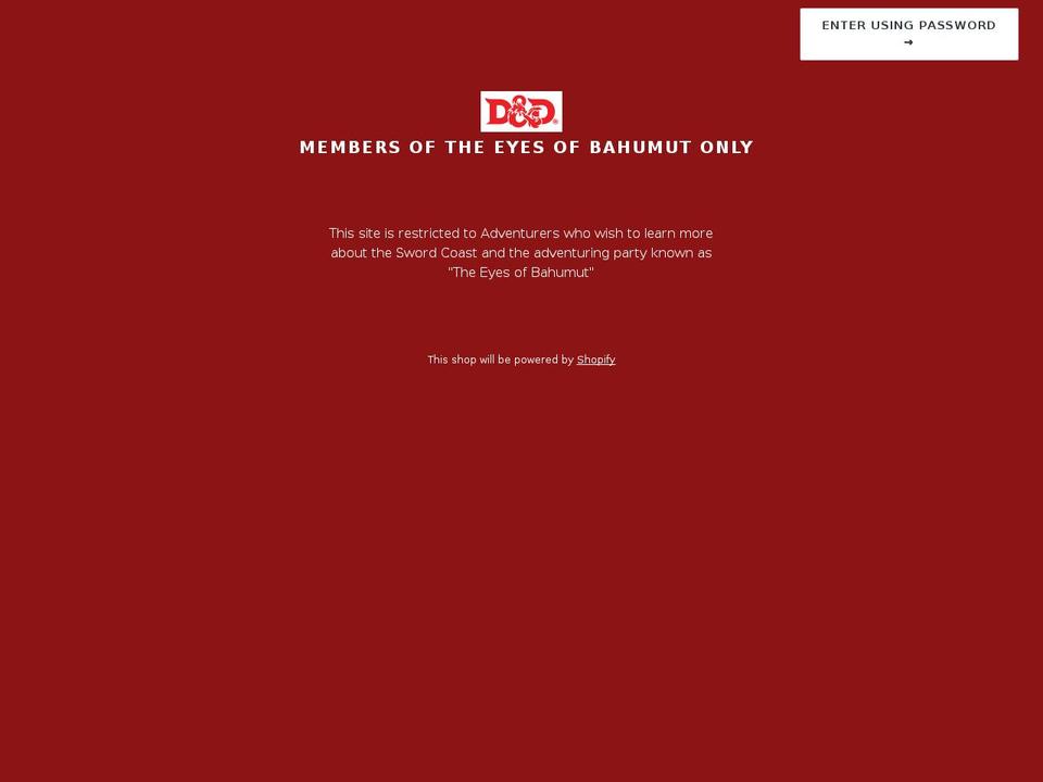 tyrannyofdragons.com — Shopify storefront screenshot