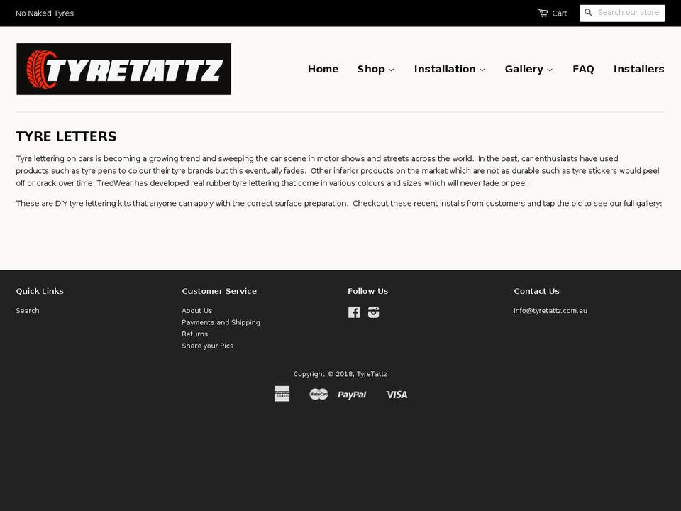 tyretattz.com.au shopify website screenshot