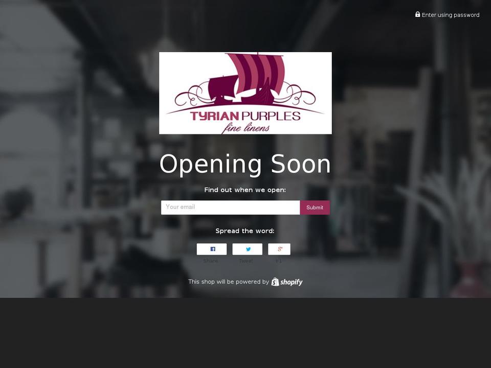 tyrianpurples.com shopify website screenshot
