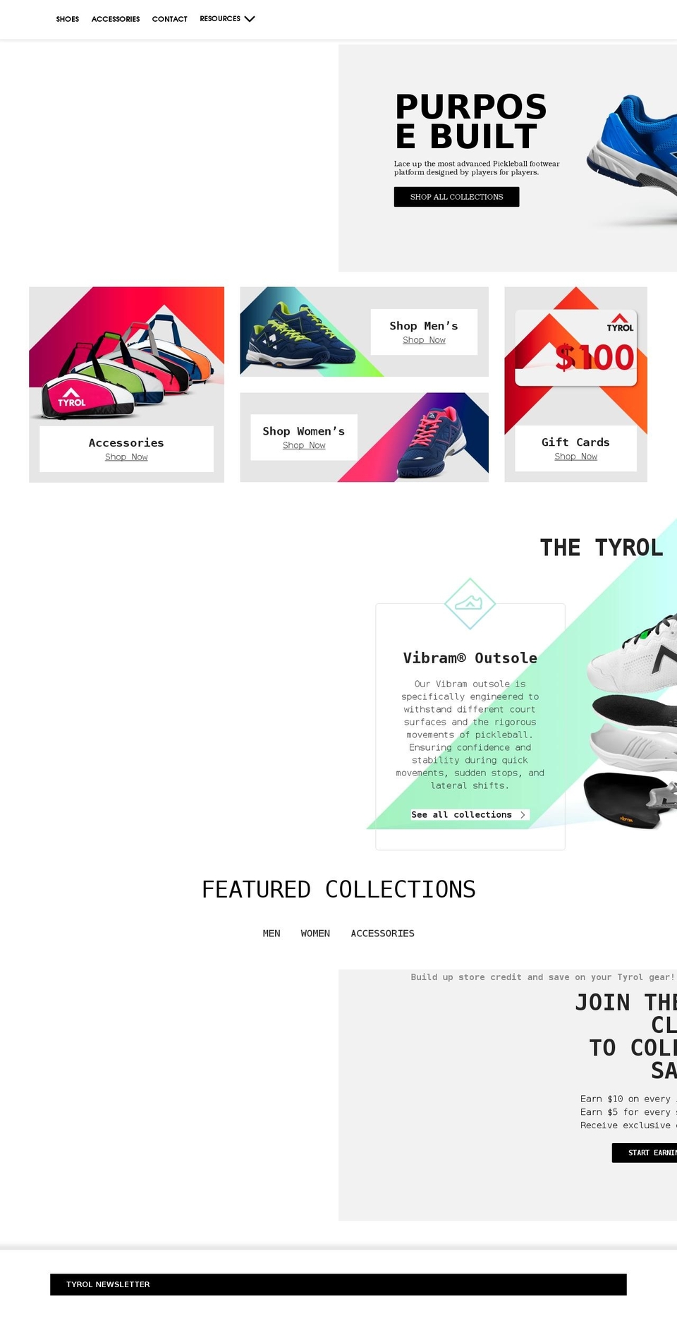 tyrolpickleball.com shopify website screenshot