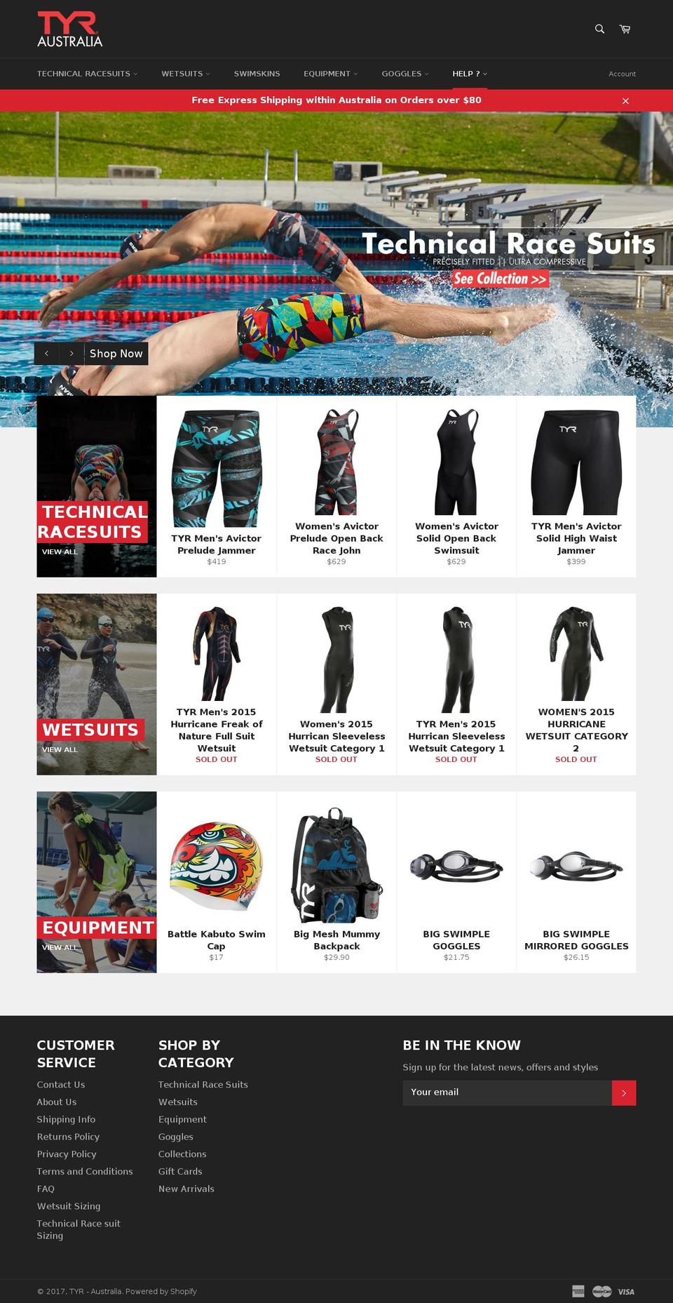 TYR - alinga Shopify theme site example tyrsport.com.au