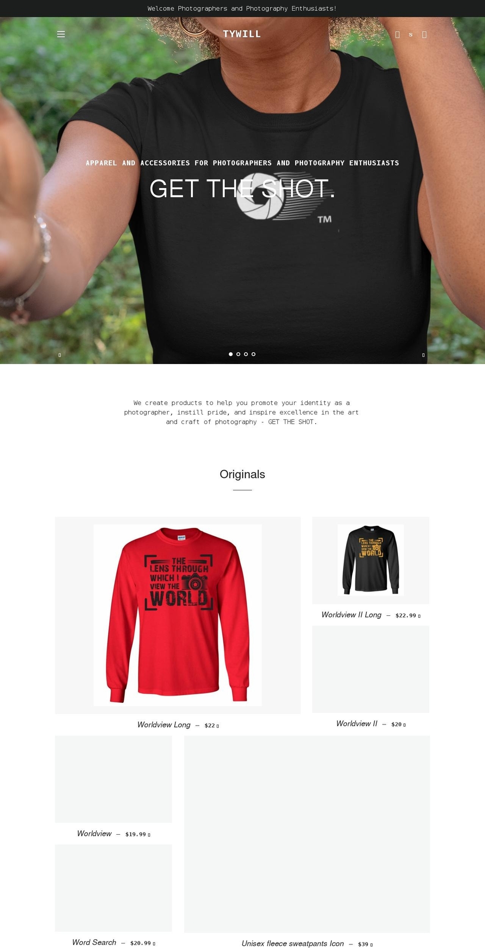 tywill.net shopify website screenshot