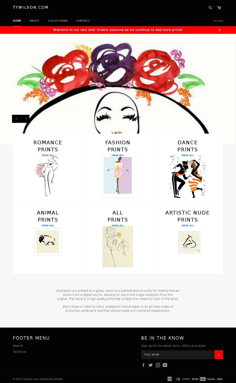 tywilsonartist.com shopify website screenshot