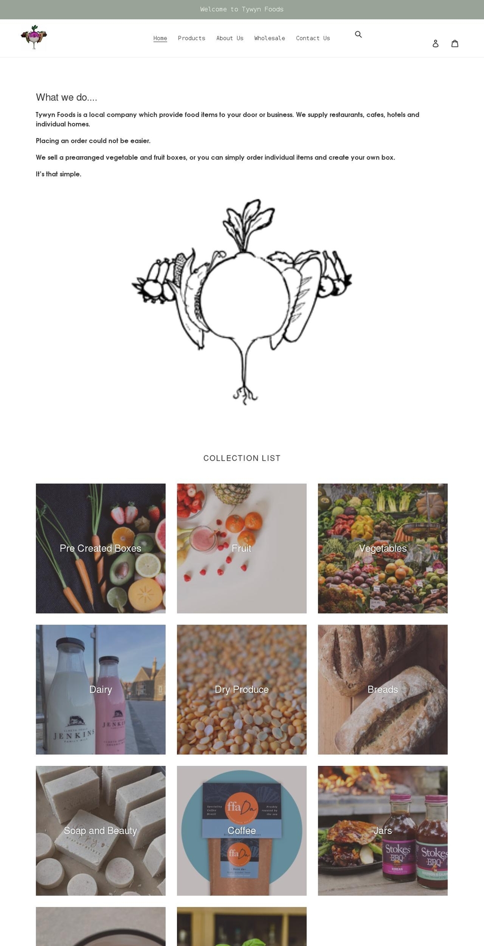 tywynfoods.co.uk shopify website screenshot