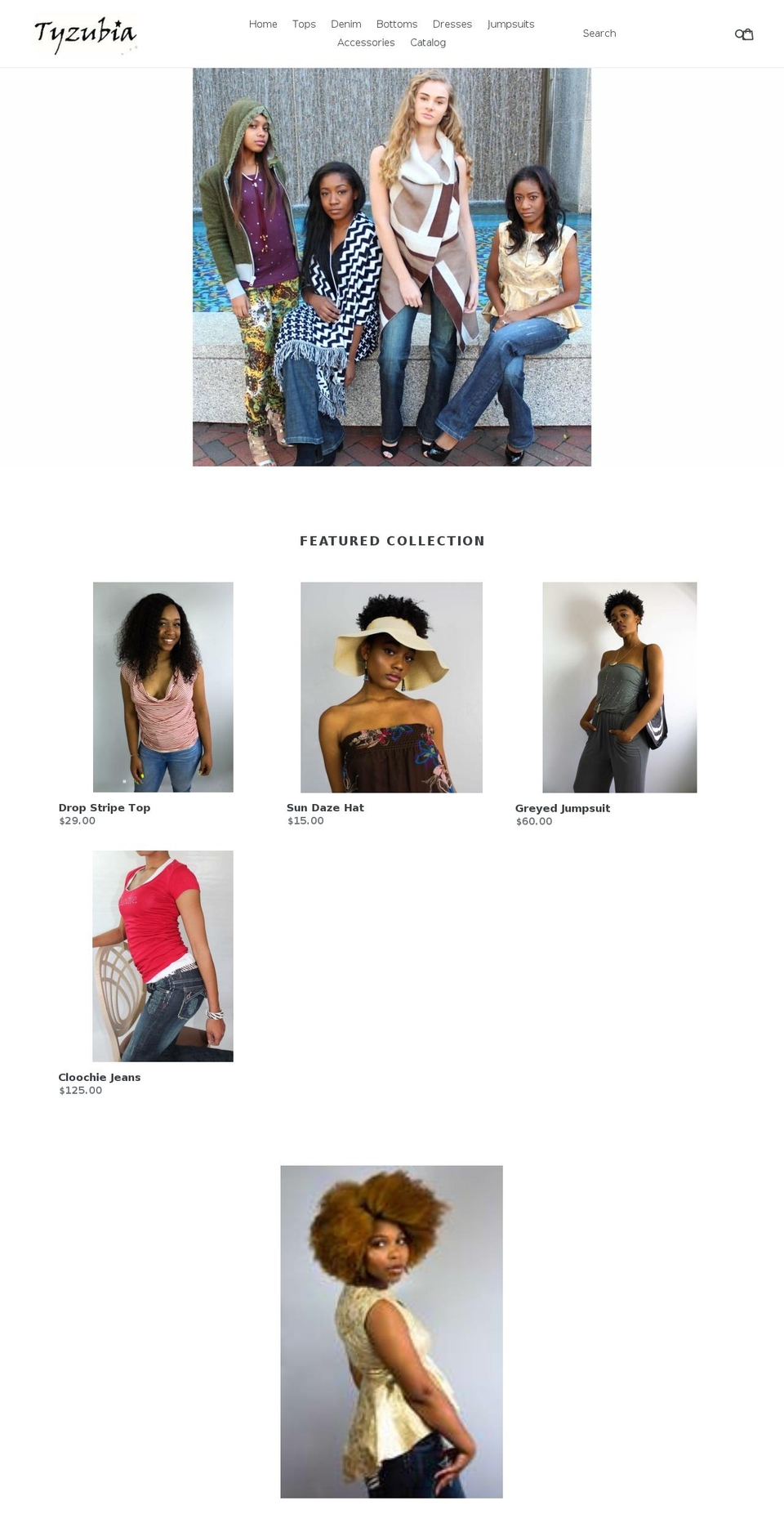 tyzubia.com — Shopify storefront screenshot