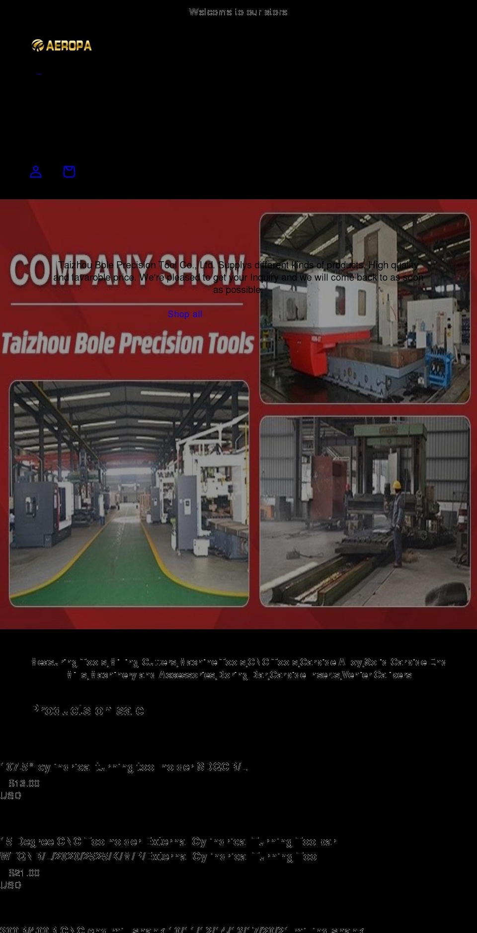 tzbolecnc.com shopify website screenshot
