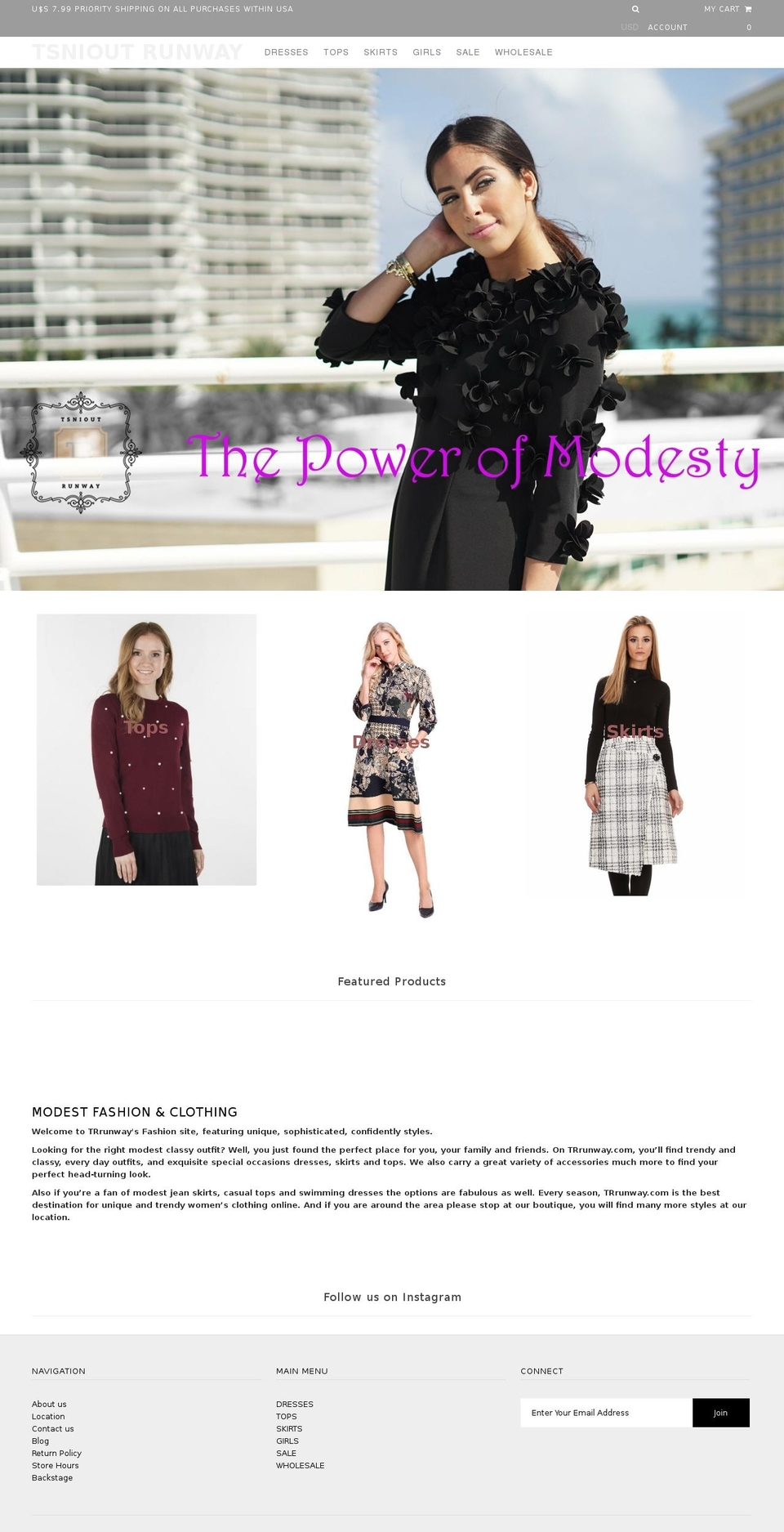 tzniutrunway.com shopify website screenshot