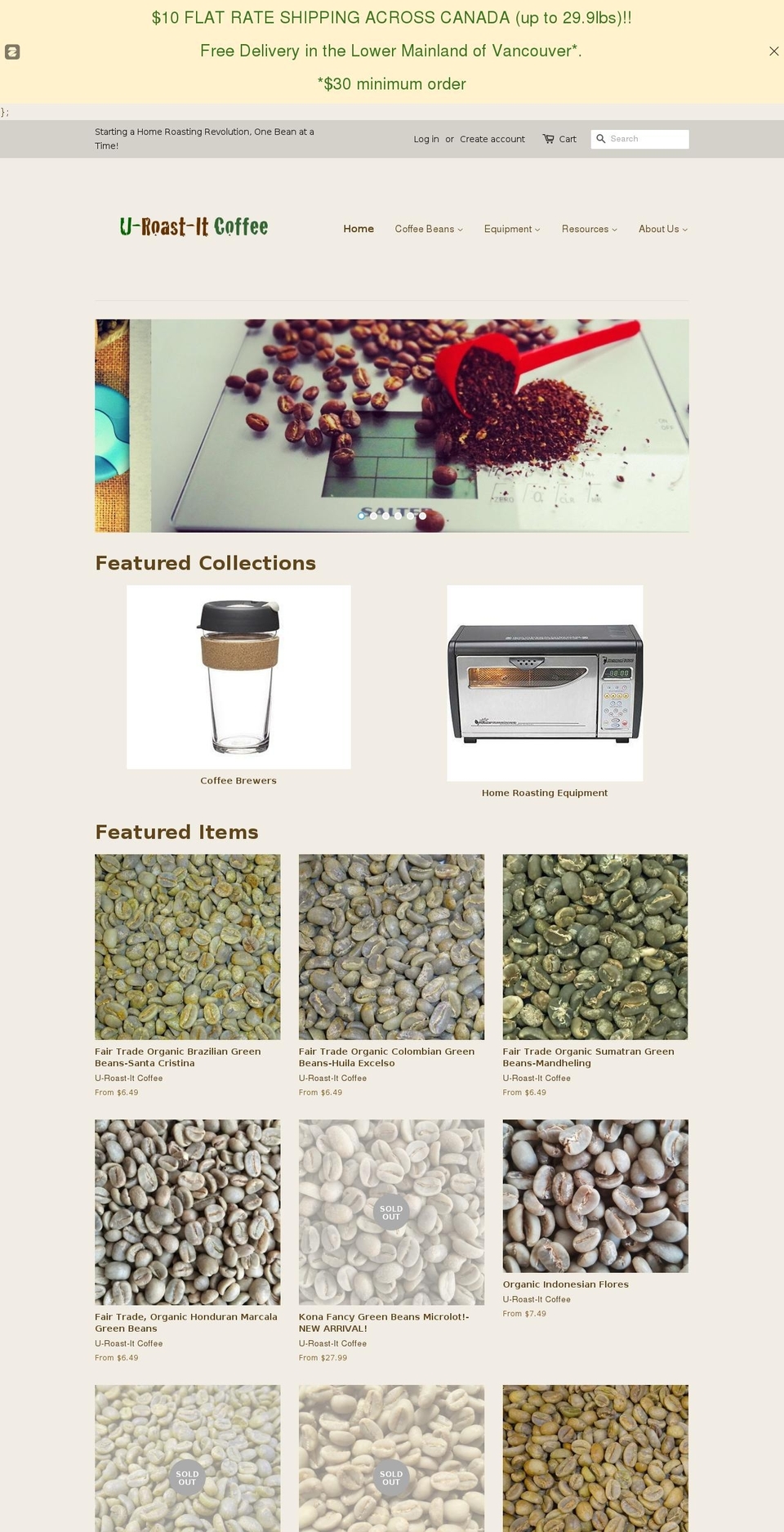 u-roast-it-coffee.com shopify website screenshot