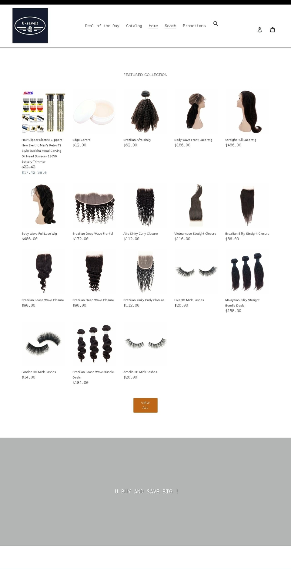 u-saveit.com shopify website screenshot